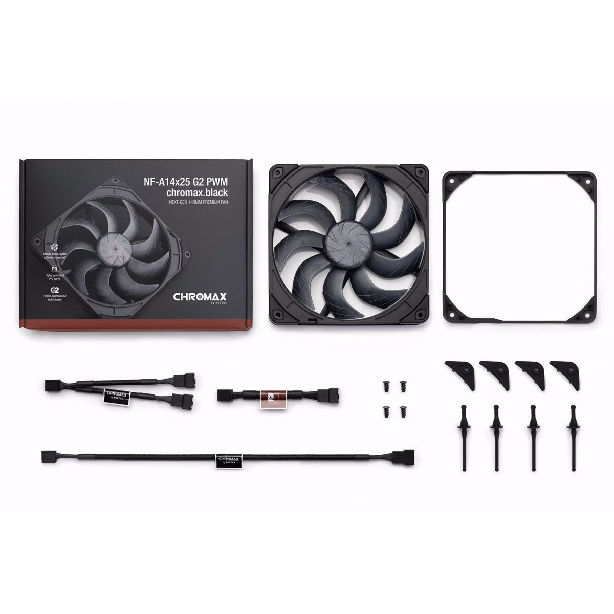 Noctua NF-A14x25 G2 PWM Chromax Black 140mm 1500rpm Cooling Fan