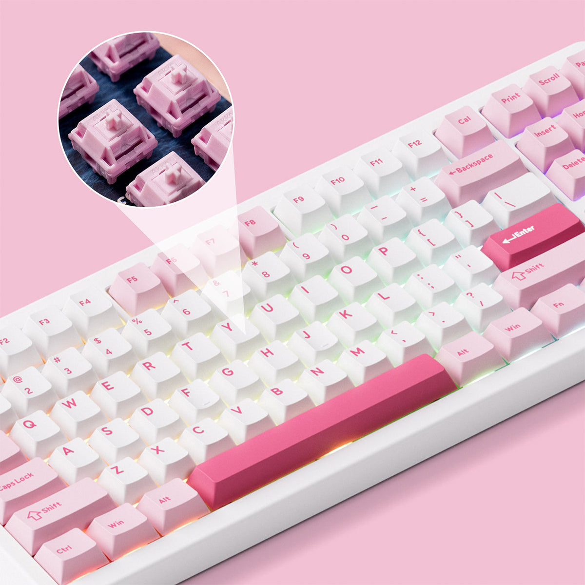 Akko Tac87 Prunus Lannesiana TKL RGB Wireless Mechanical Keyboard - Stellar Rose Switch
