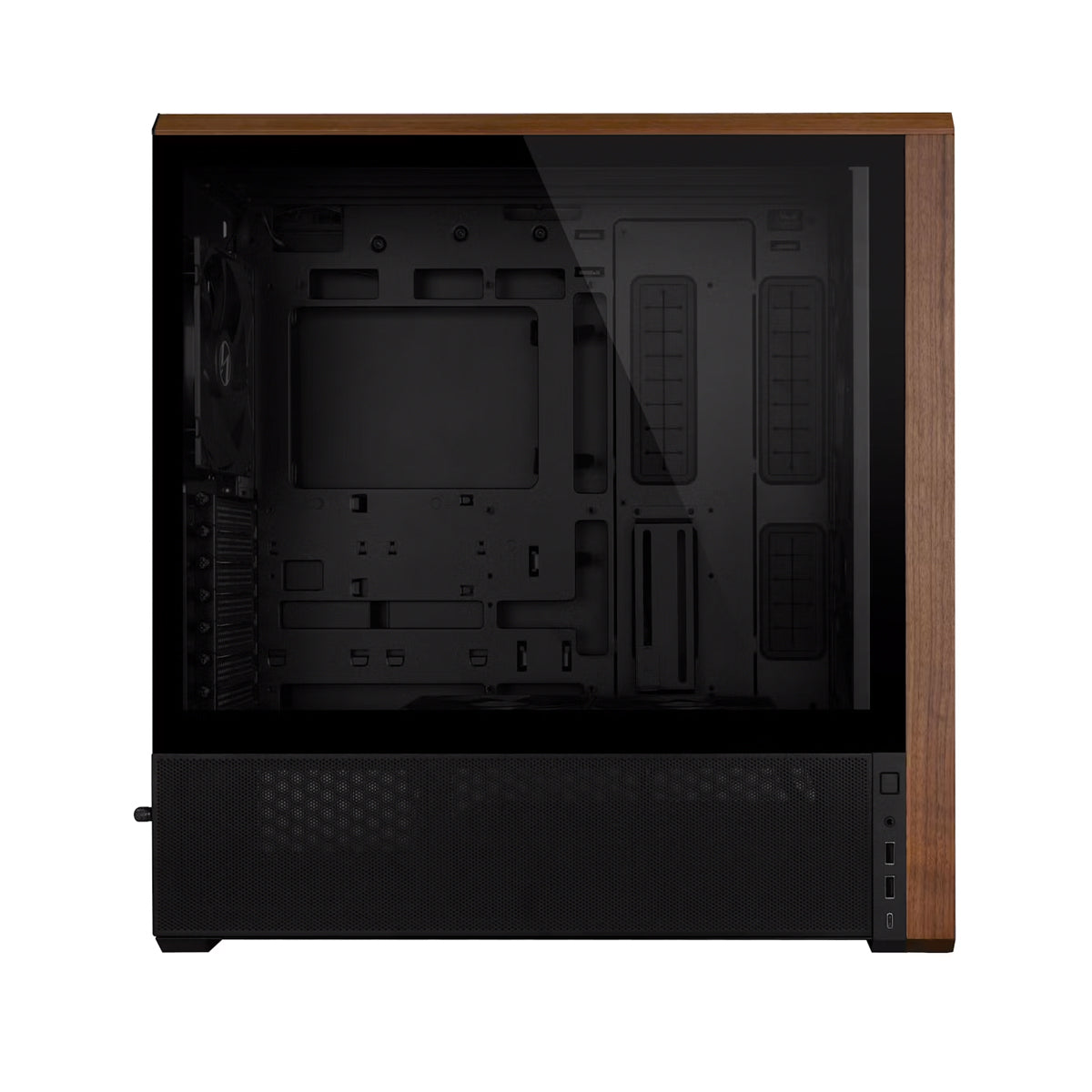 Lian Li Lancool 217 Wood ATX TG Mid Tower Case - Black