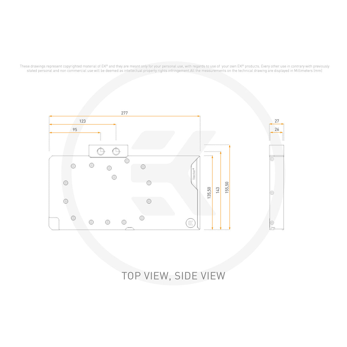 EKWB EK-Quantum Vector³ GPU Block Astral RTX 5090 - Plexi