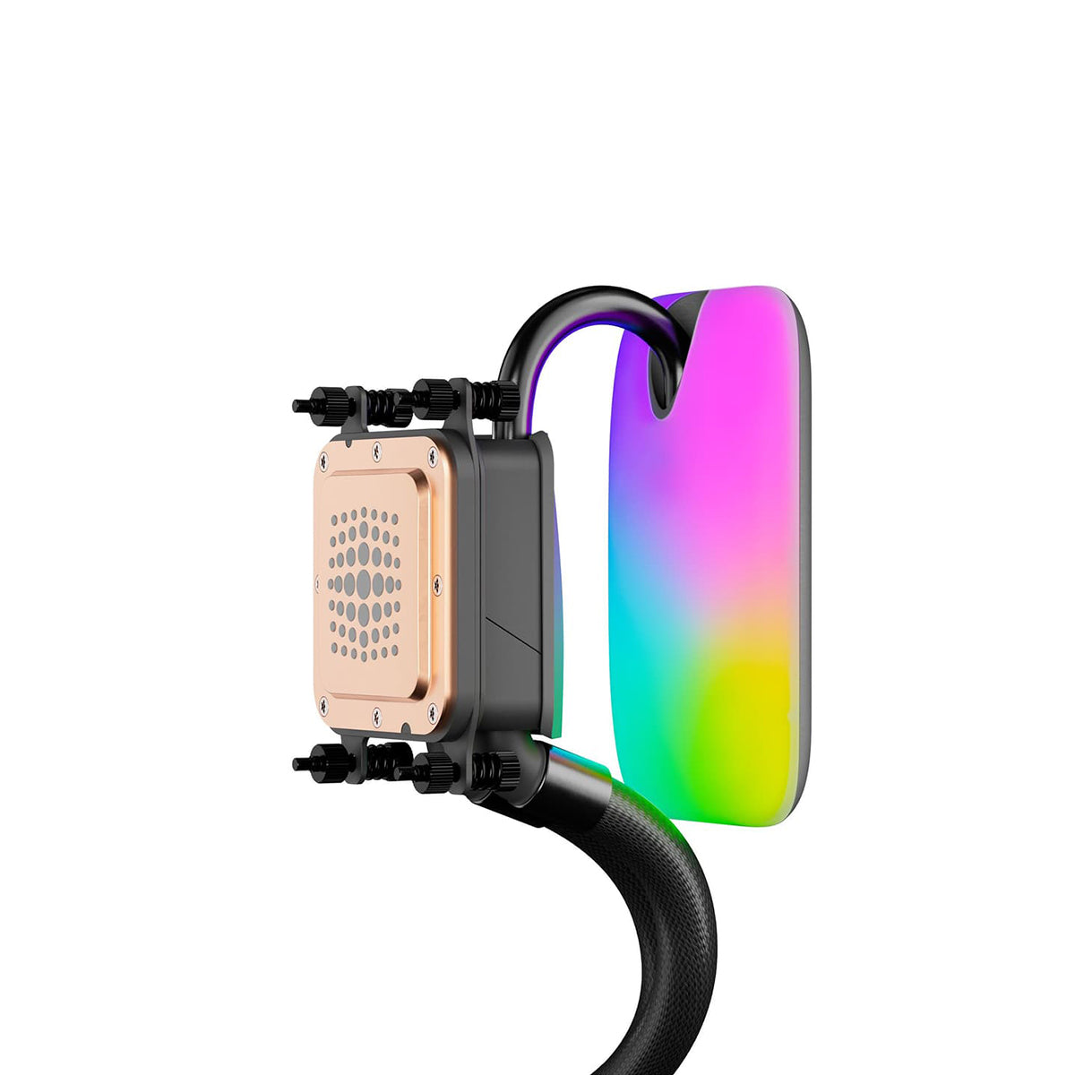 Hyte THICC Q80 Trio 360mm AIO Liquid Cooler with 5'' IPS Display - Snow White