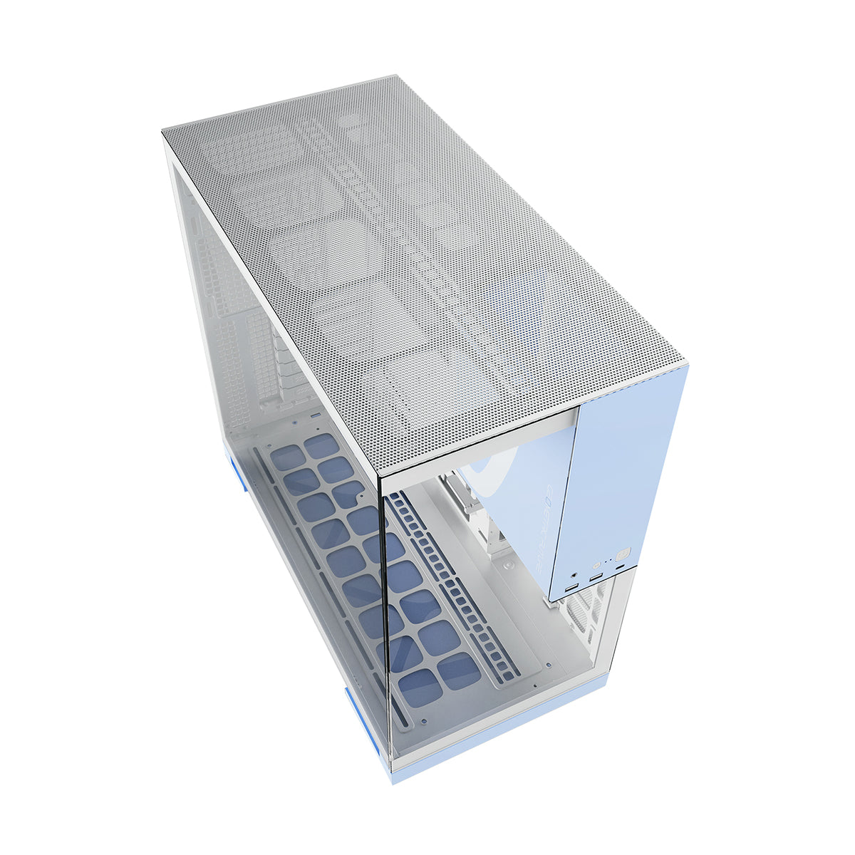 Geometric Future Model 5 ATX Mid Tower Case 5 Fans - White/Blue