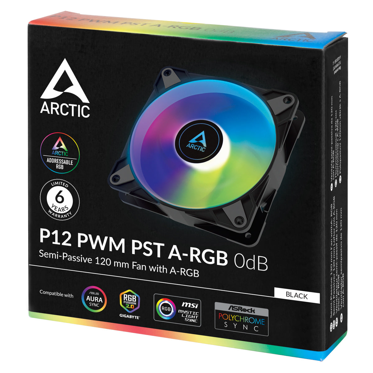 Arctic P12 PWM PST A-RGB 120mm High Performance Fan - Black