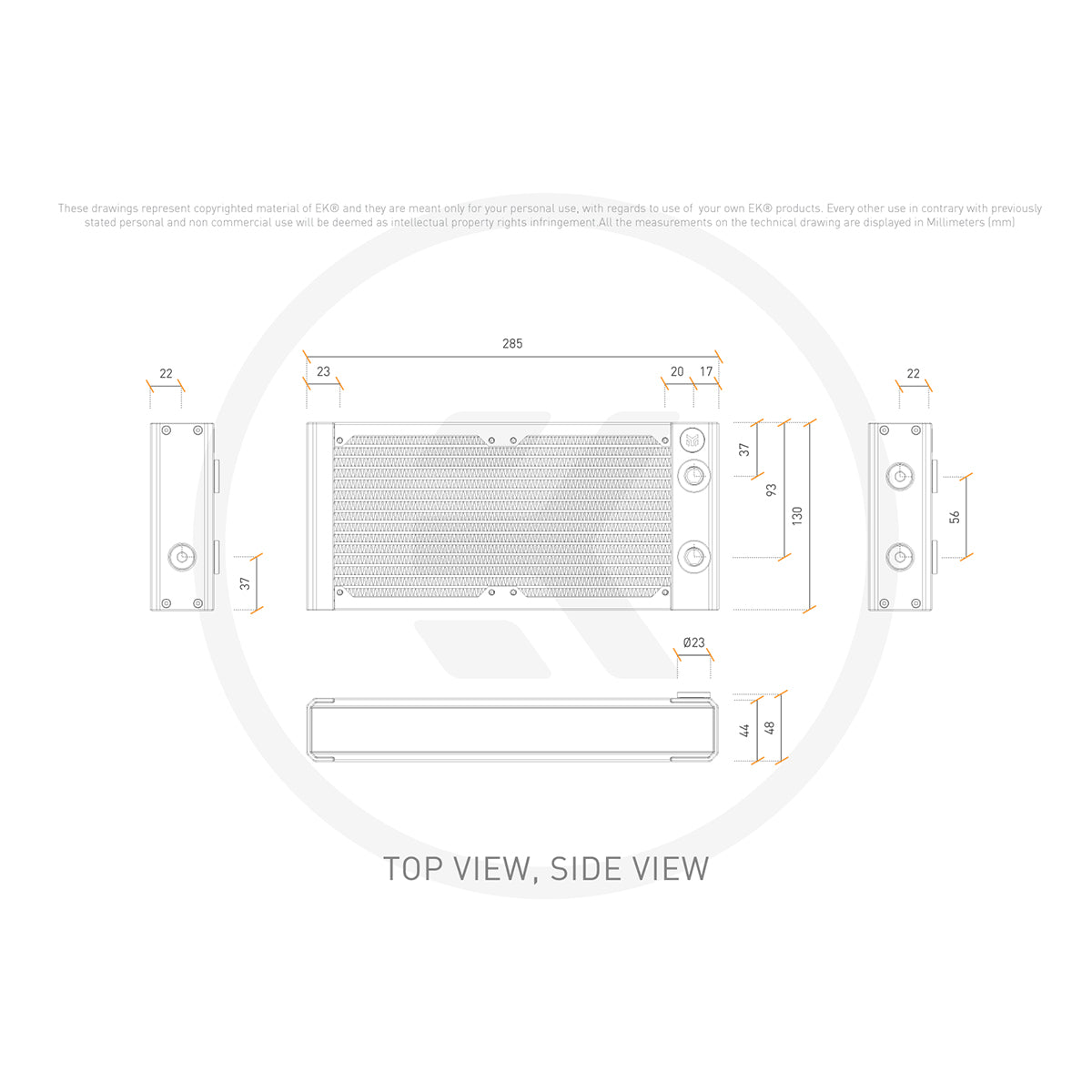 EKWB EK-Quantum Surface P240M 240mm Radiator - Black