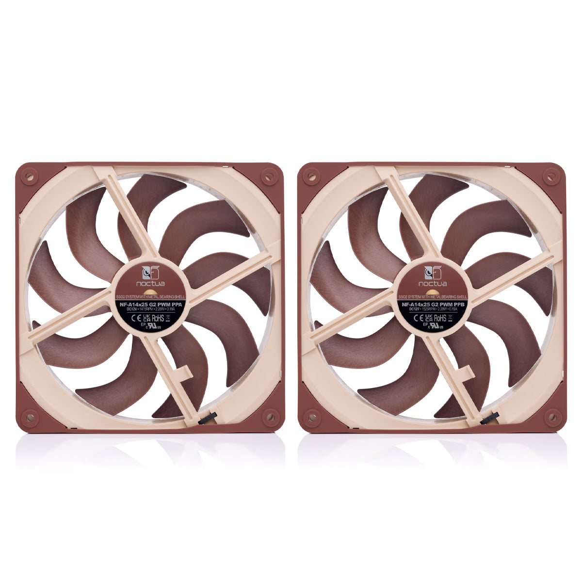 Noctua NF-A14X25 G2 PWM SX2-PP 140mm Fan - Twin Pack