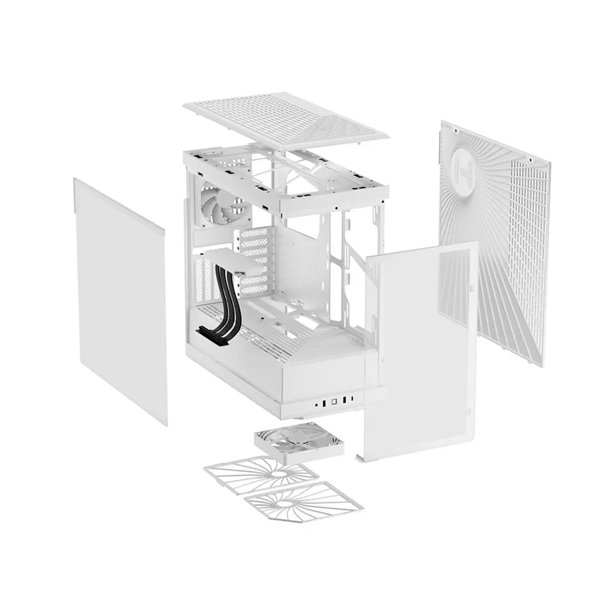 Hyte Y40 Tempered Glass Mid Tower Case - Snow White
