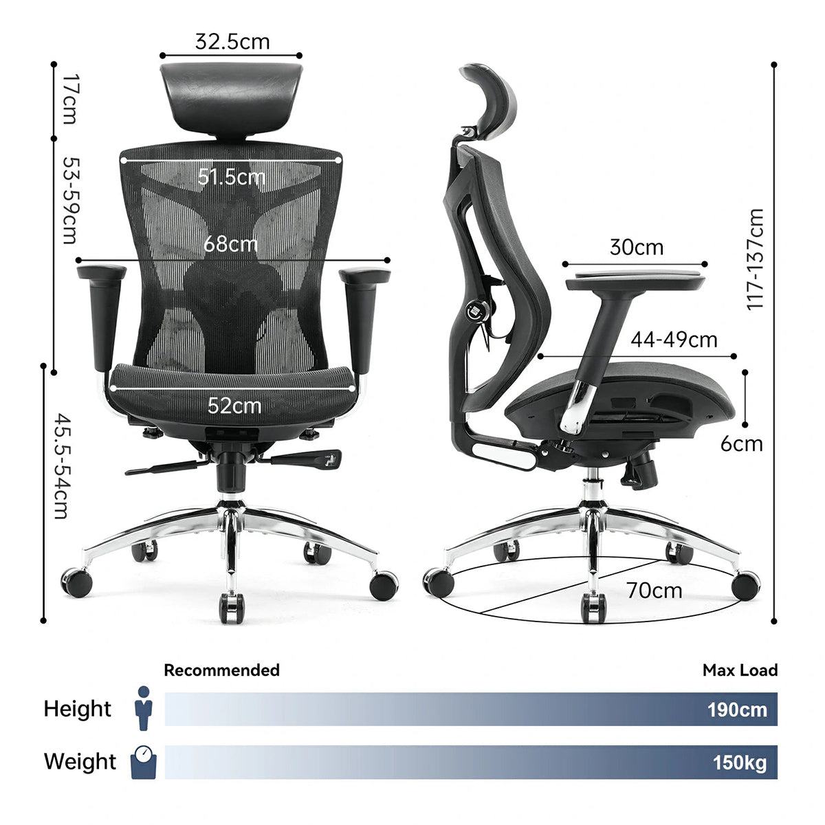 Sihoo V1 Ergonomic Office Chair - Black
