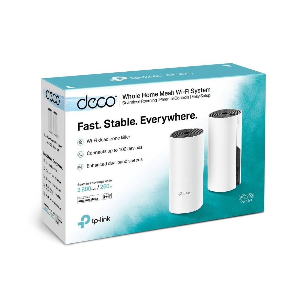 TP-Link Deco M4 AC1200 Whole-Home Mesh Wi-Fi System - 2 Pack