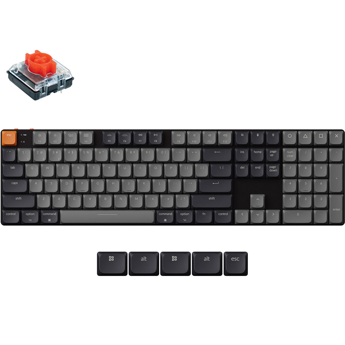 Keychron K5X Full Sized Low Profile Wireless Mechanical Keyboard - Red Switch