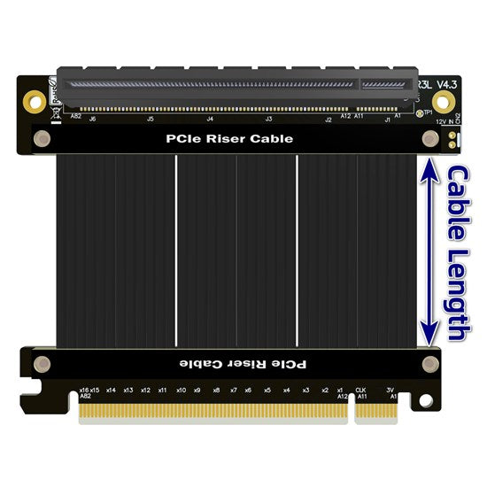 ADT-Link 30CM PCIe 4.0 Right Angle Riser Cable Black Support 4000 Series Video Card
