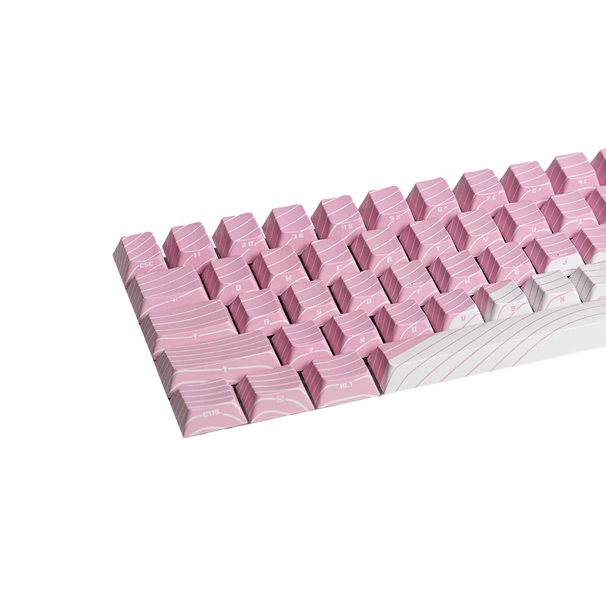 Wooting Dye-Sub PBT Magnetic Wave 61 Keys Keycap Set ANSI - Blossom Pink