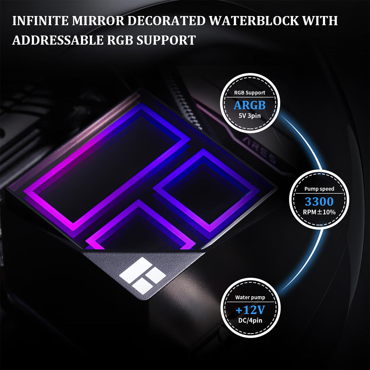Thermalright Frozen Infinity 360 Black 360mm AIO Liquid CPU Cooler TLC12C-S Fans - Bulk Pack