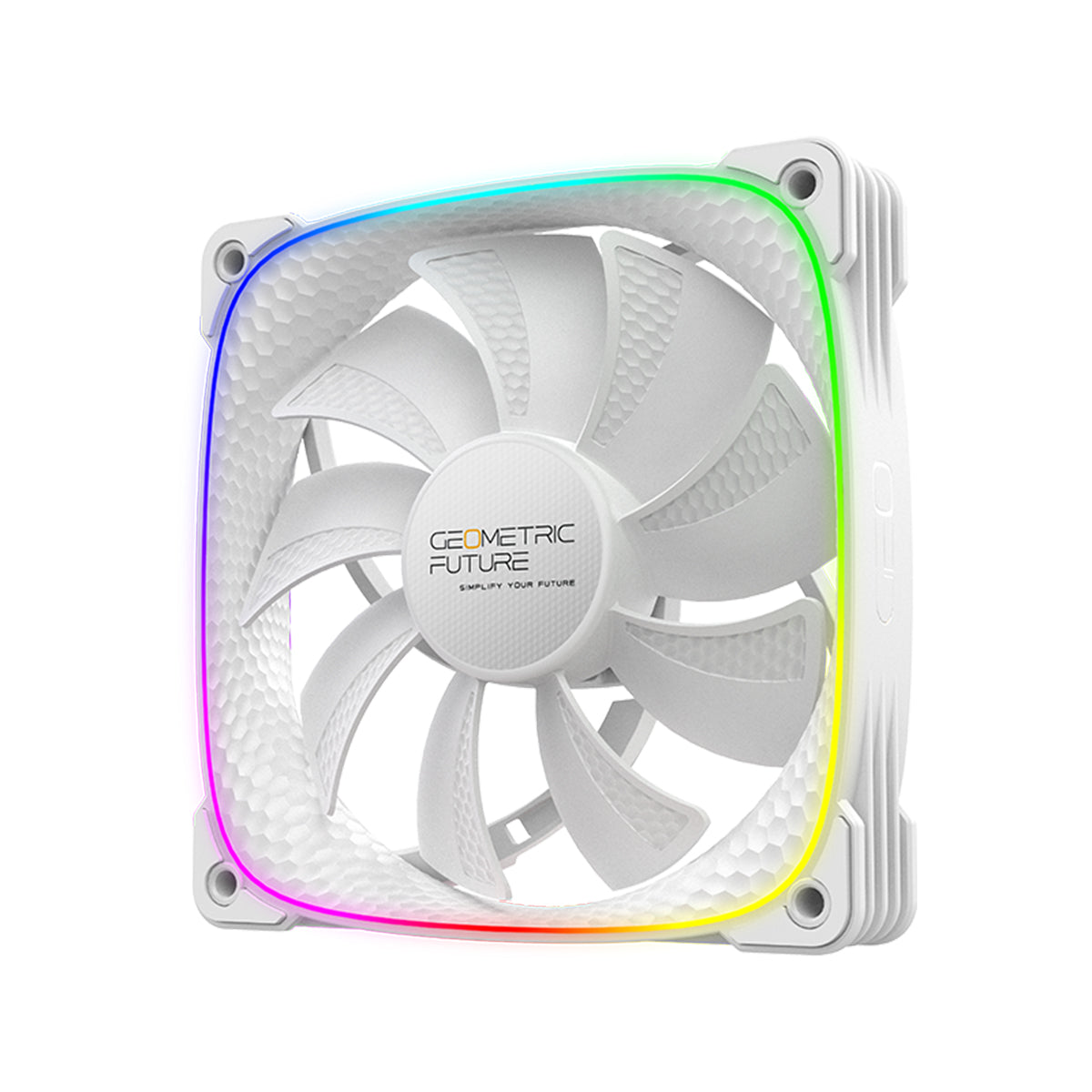 Geometric Future Squama 2503 Reverse Blade 120mm RGB PWM Case Fan - White