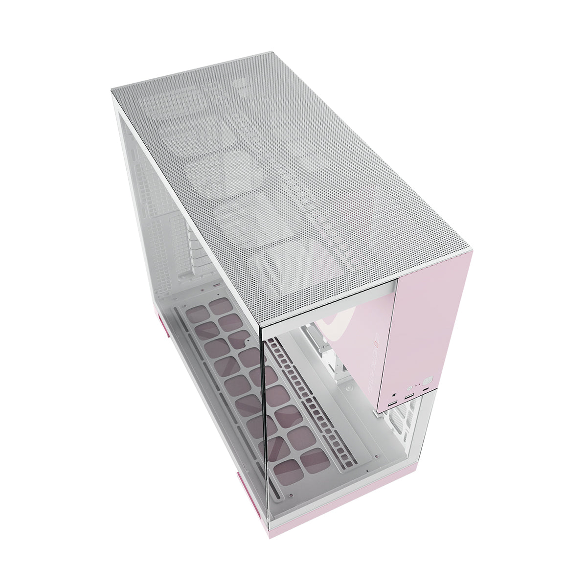 Geometric Future Model 5 ATX Mid Tower Case 5 Fans - White/Pink