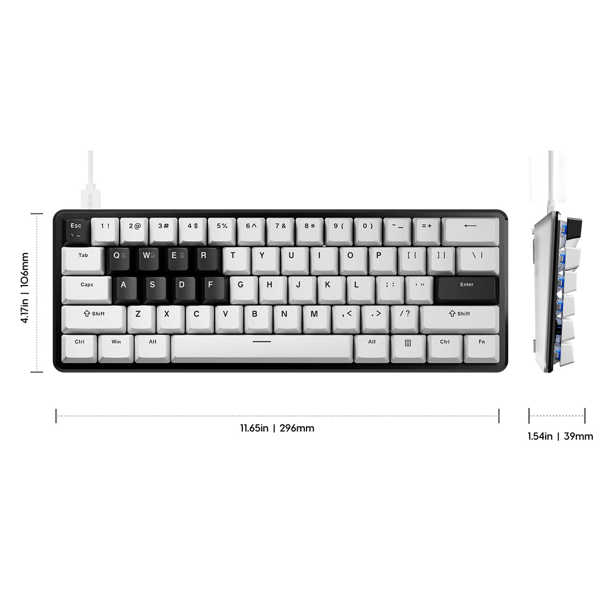Pulsar PCMK 3 HE 60 Magnetic Gaming Keyboard Linear Magnetic Switch - White