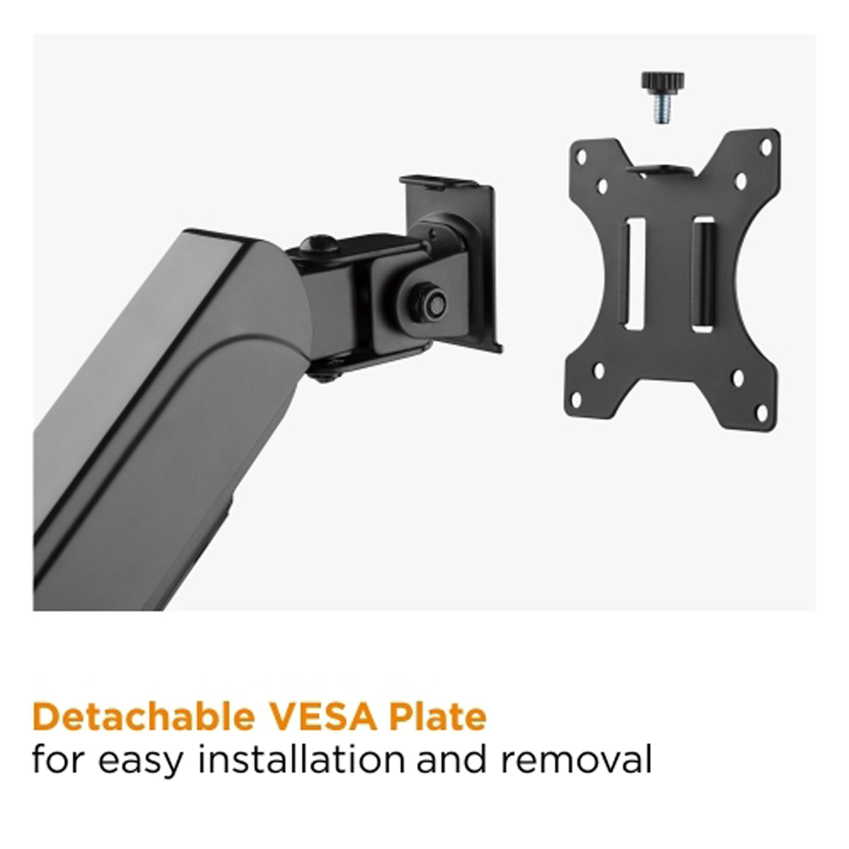 Brateck LDT48-C012 17-32'' Single Gas Spring Monitor Arm - Black