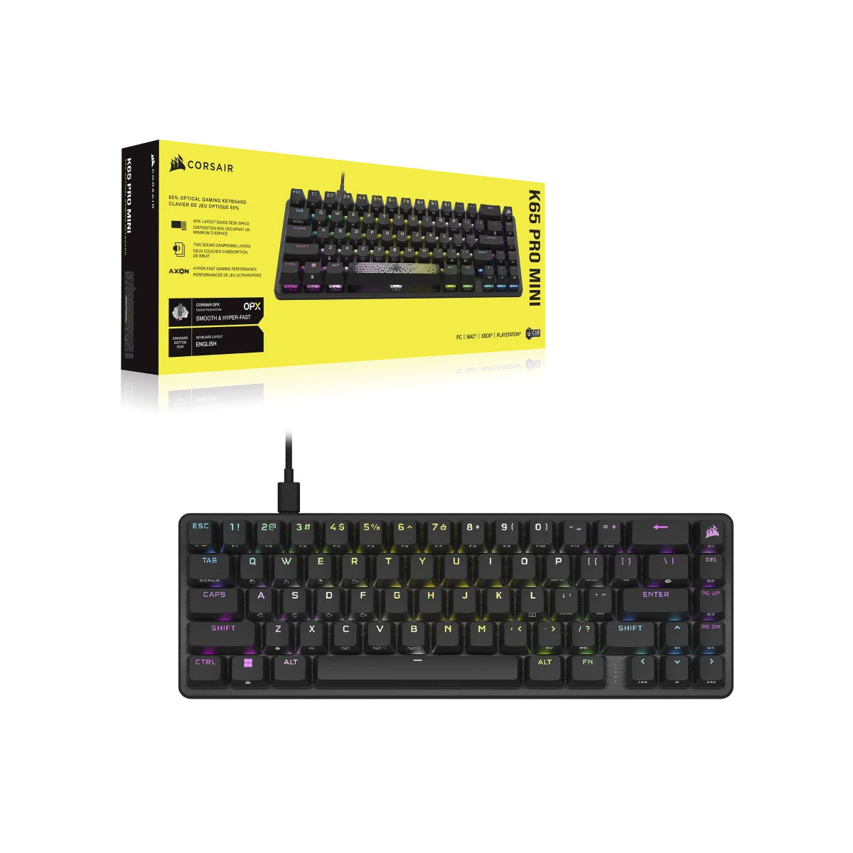 Corsair K65 PRO Mini RGB 65% Optical-Mechanical Gaming Keyboard