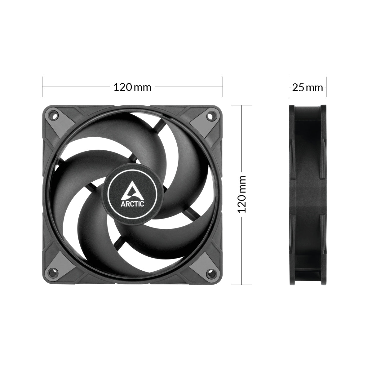 Arctic P12 Max PWM 120mm High Performance Fan - Black