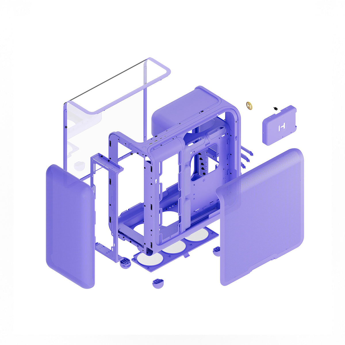 Hyte X50 Tempered Glass ATX Mid Tower Case - Taro Milk