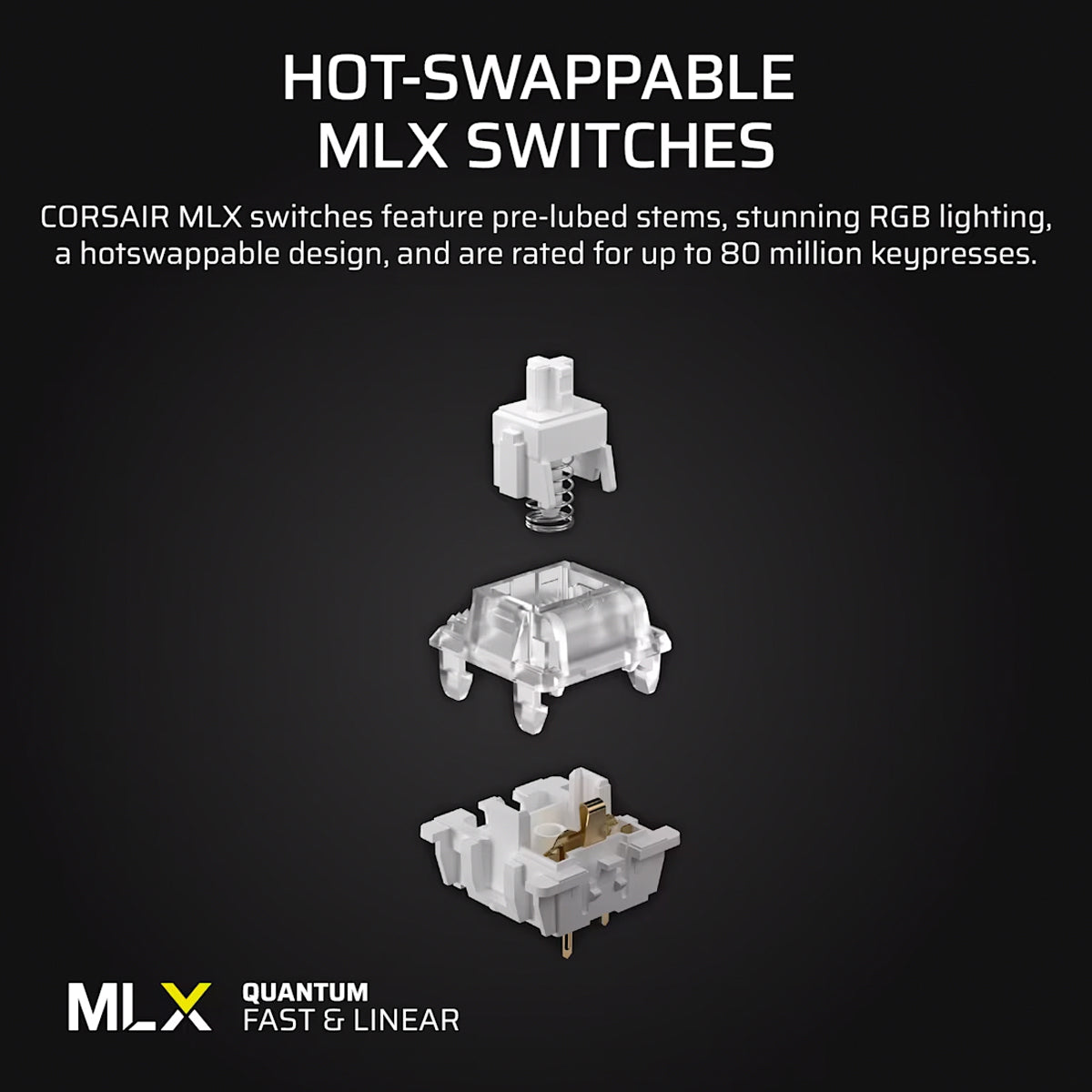 Corsair Vanguard LCD 96% Wired Mechanical Gaming Keyboard - MLX Quantum Linear Switches