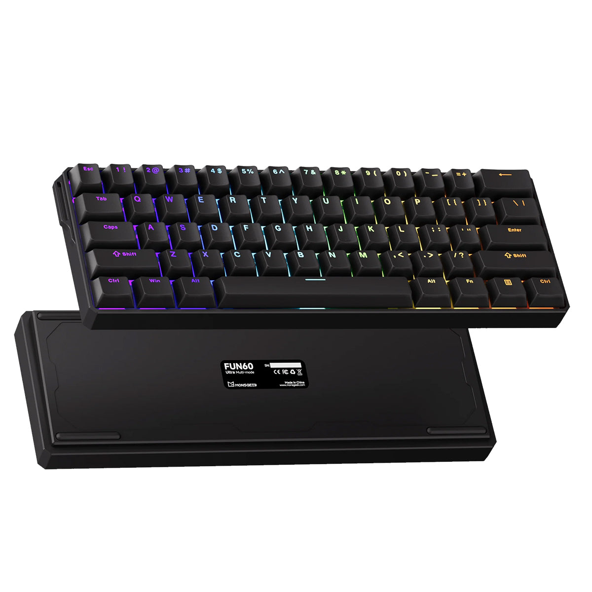 Akko Monsgeek Fun60 Ultra 60% Wireless TMR Aluminium Gaming Keyboard Black - Glare Magnetic Switch