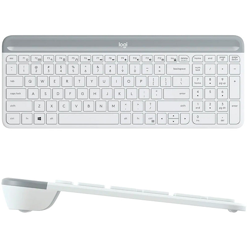 Logitech MK470 Slim Wireless Keyboard and Mouse - White