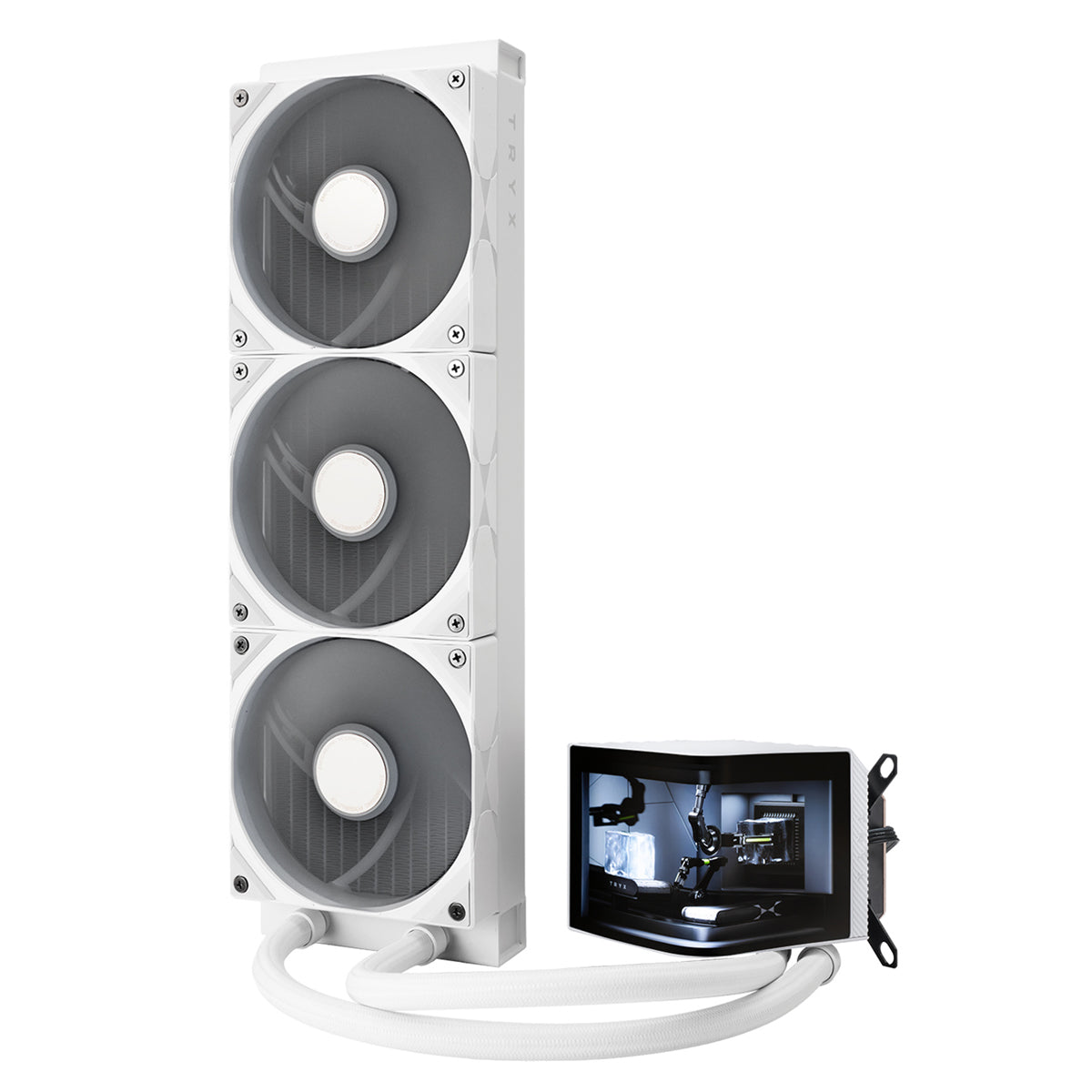 TRYX PANORAMA 360mm WHITE 6.67'' Curved AMOLED Screen AIO CPU Cooler