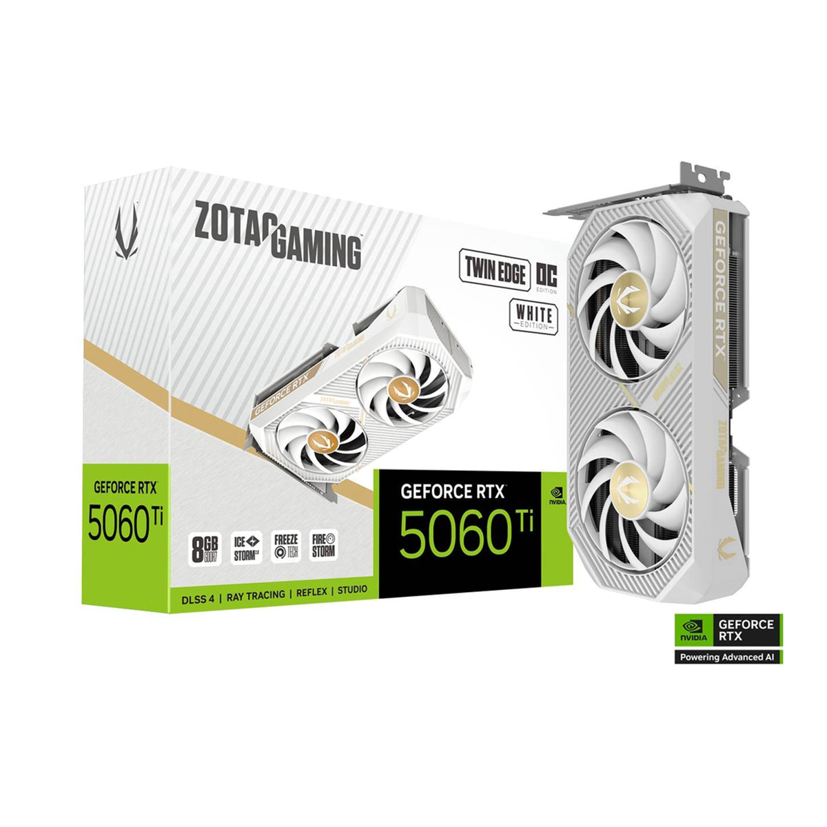 ZOTAC GeForce RTX 5060 Ti TWIN EDGE OC WHITE 8GB Graphics Card