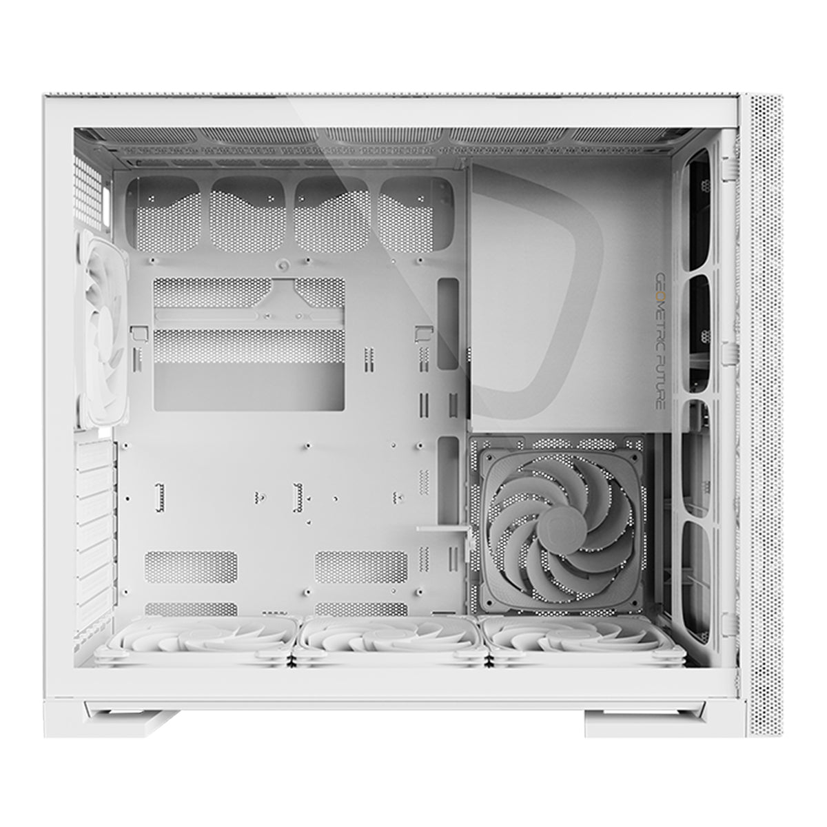 Geometric Future Model 5 Vent ATX Mid Tower Mesh Case 5 Fans - White