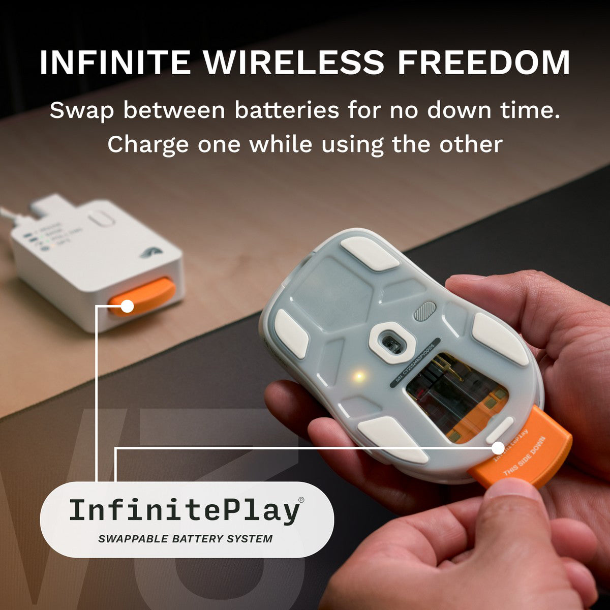 Glorious Model D3 InfinitePlay Wireless Gaming Mouse - White