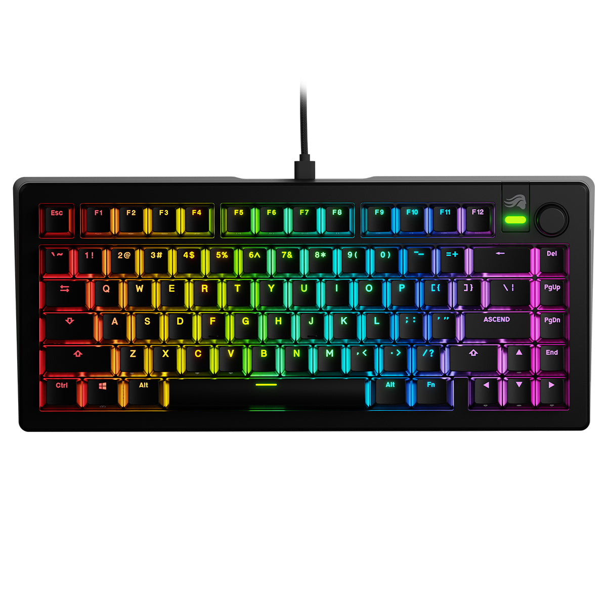 Glorious GMMK 3 75% Wired Mechanical Keyboard Fox Linear Switch - Black