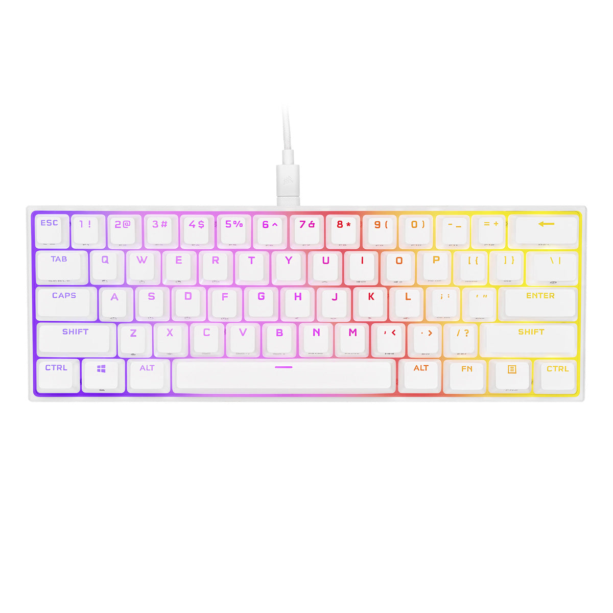 Corsair K65 RGB Mini 60% Mechanical Gaming Keyboard Cherry MX Speed - White