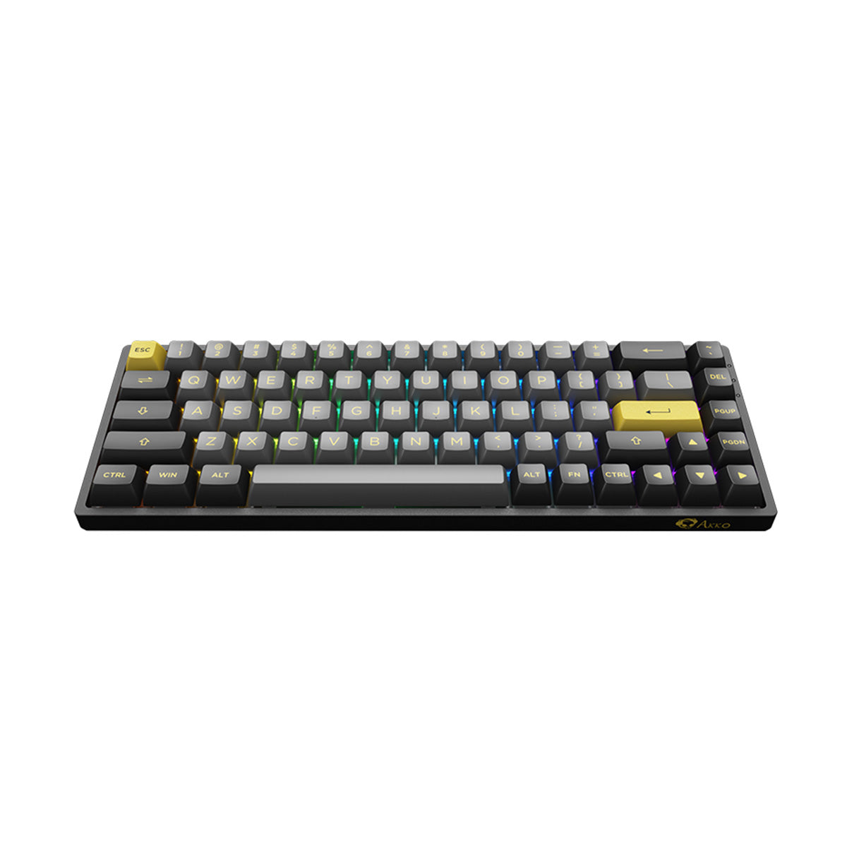 Akko 3068B Plus Black & Gold Hot-Swappable Wireless RGB Keyboard - Jelly Pink Switch