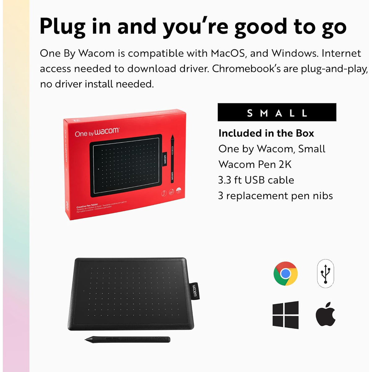 Wacom One Graphics Tablet with Pen - Small