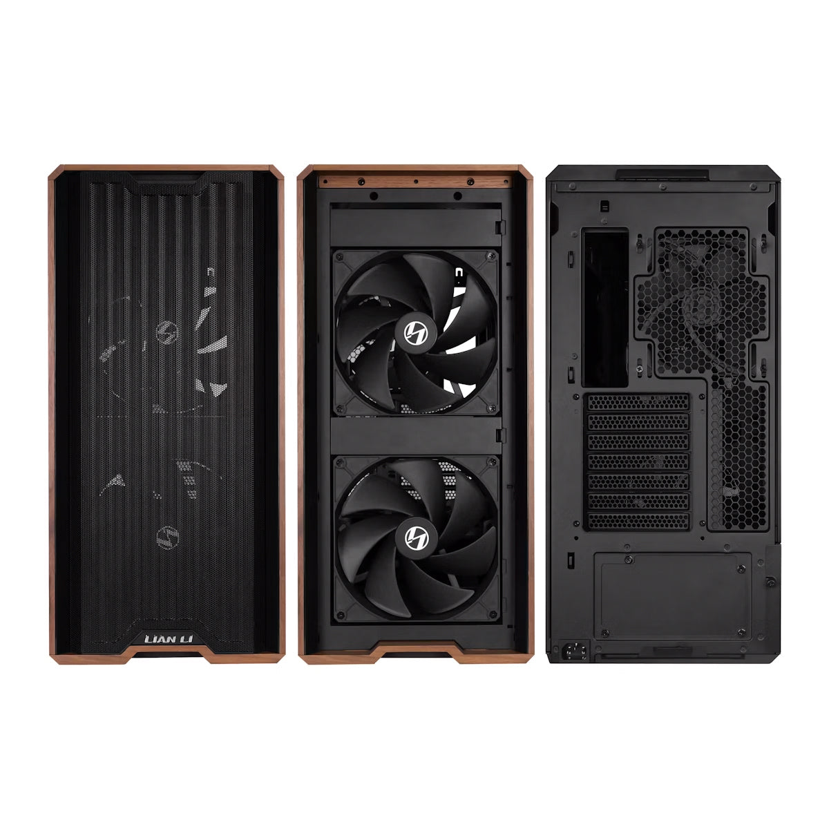 Lian Li Lancool 217 Wood ATX TG Mid Tower Case - Black
