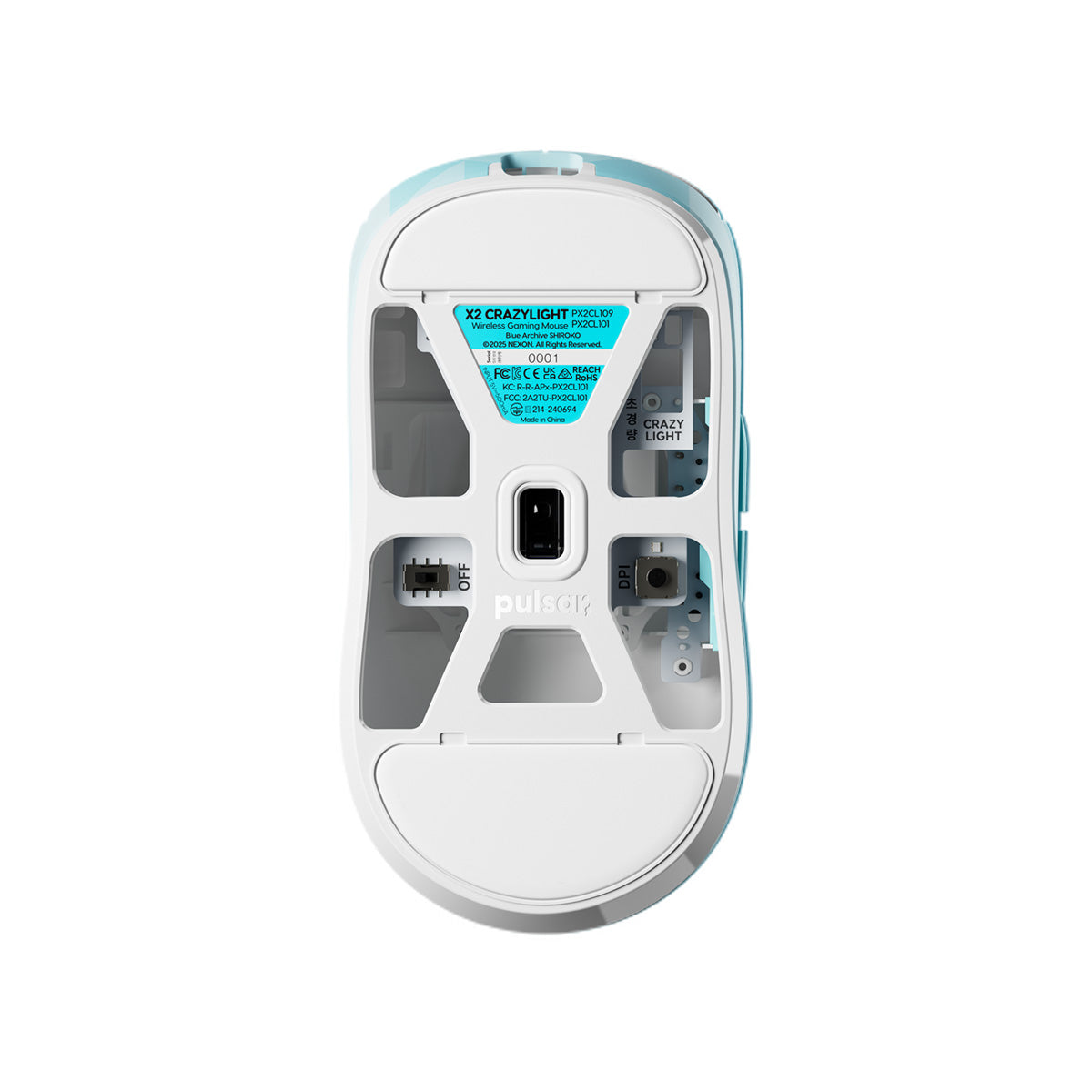 Pulsar x Blue Archive X2 CrazyLight Medium Wireless Gaming Mouse Limited Edition - Shiroko