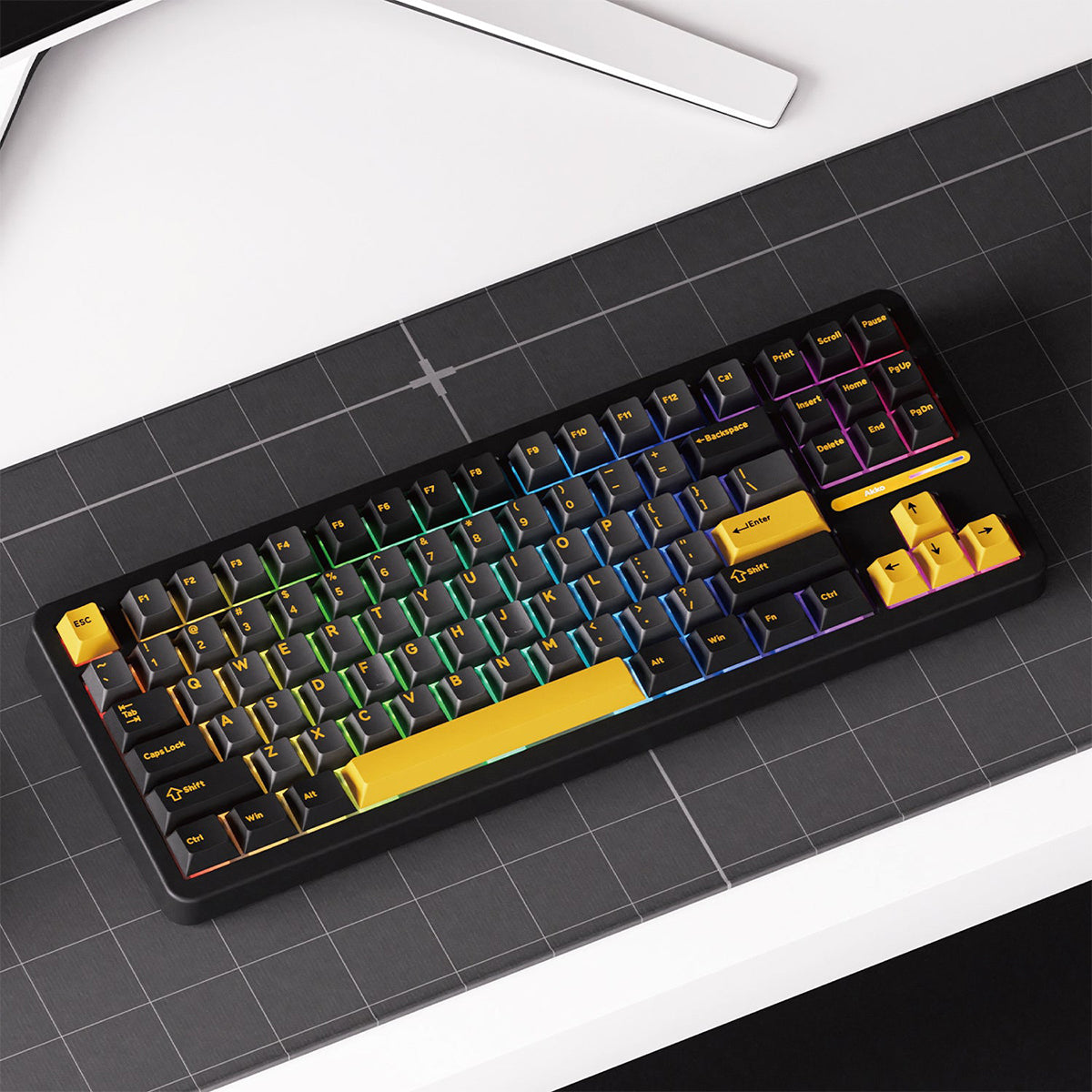 Akko Tac87 Black and Gold TKL RGB Wireless Mechanical Keyboard - Mirror Switch