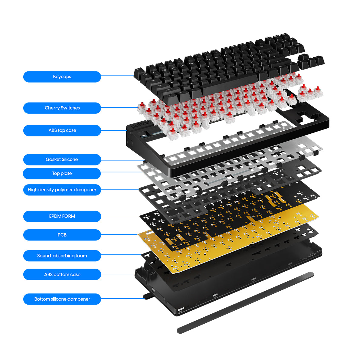 Pulsar Xboard MS TKL Mechanical Gaming Keyboard Linear Switch - Black