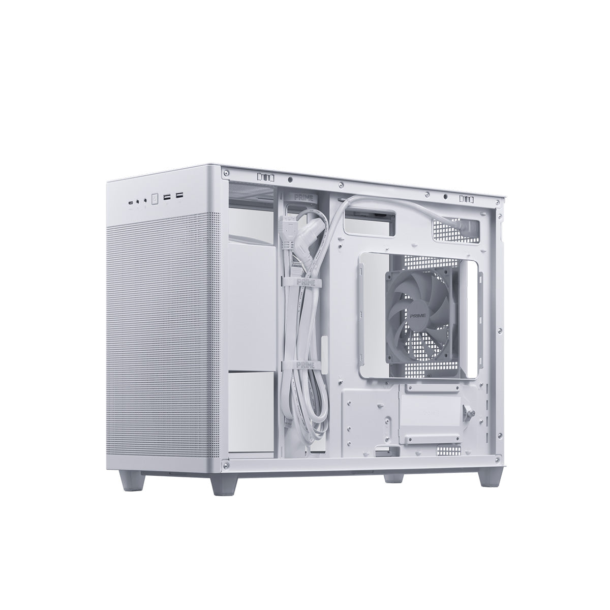 ASUS Prime AP201 Tempered Glass mATX Case - White