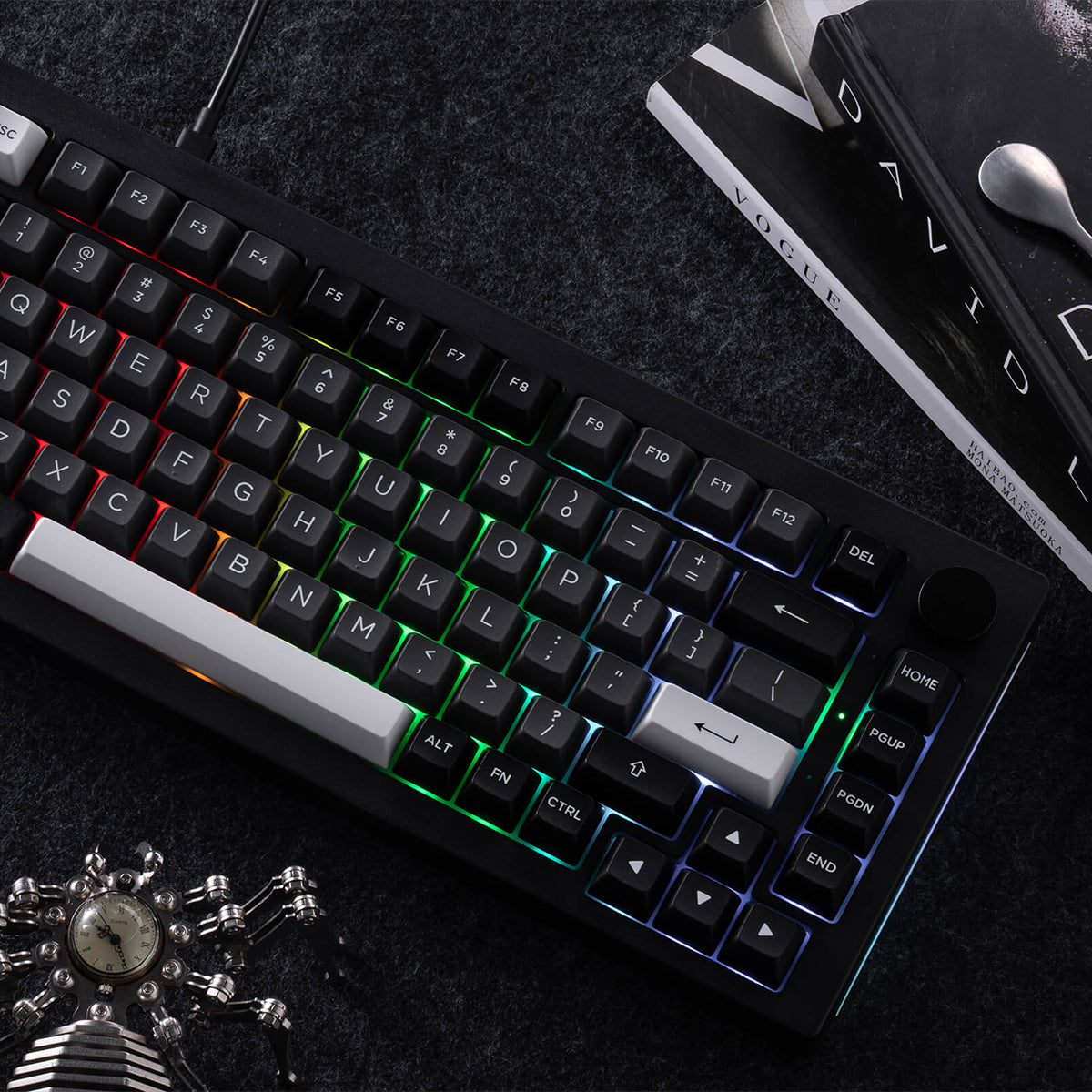Akko 5075B Plus Black & Silver 75% RGB Wireless Mechanical Keyboard - Dracula Switch