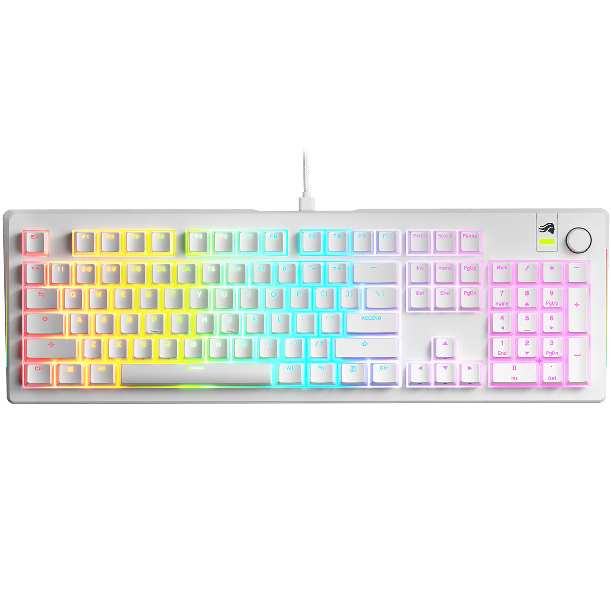 Glorious GMMK 3 100% Wired Mechanical Keyboard Fox Linear Switch - White