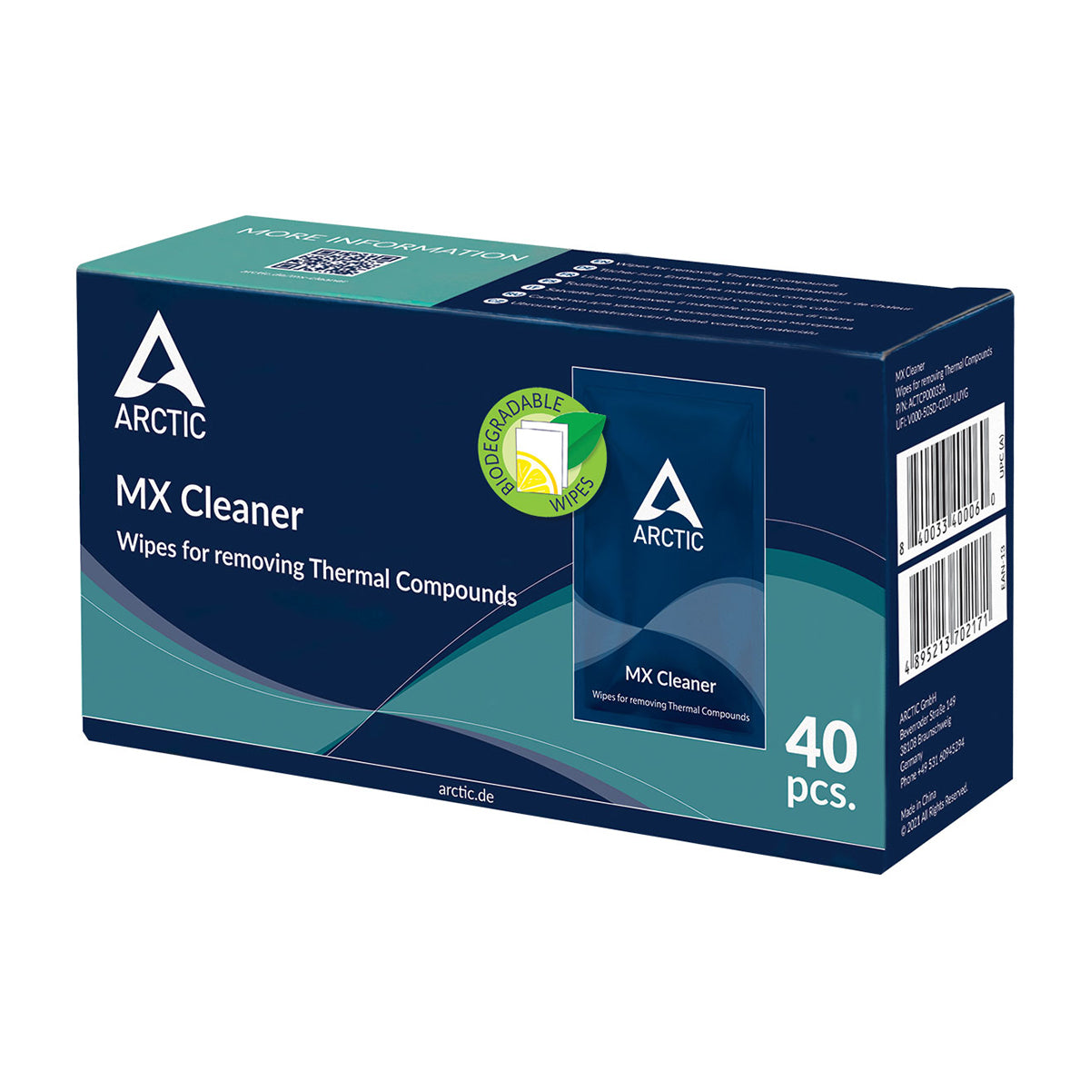 Arctic MX Cleaner - Wipes for Thermal Compound Removal - 40pcs