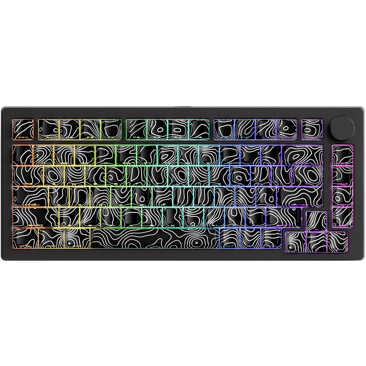 Akko Monsgeek M1 V5 75% Wireless Aluminium Mechanical Keyboard Piano Pro V3 Switch - Contour Lines Black