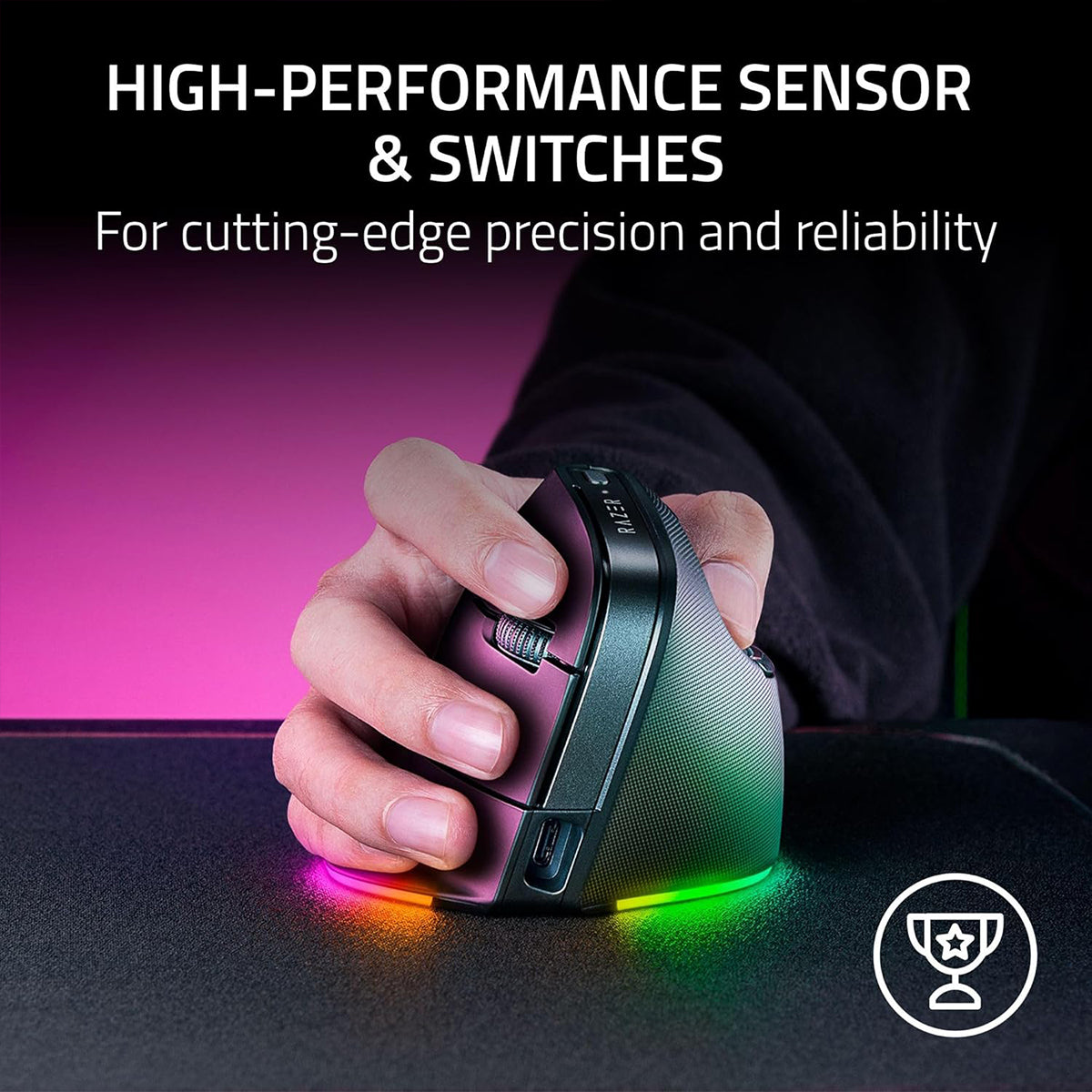 Razer Pro Click V2 Wireless Vertical Productivity Mouse - Black