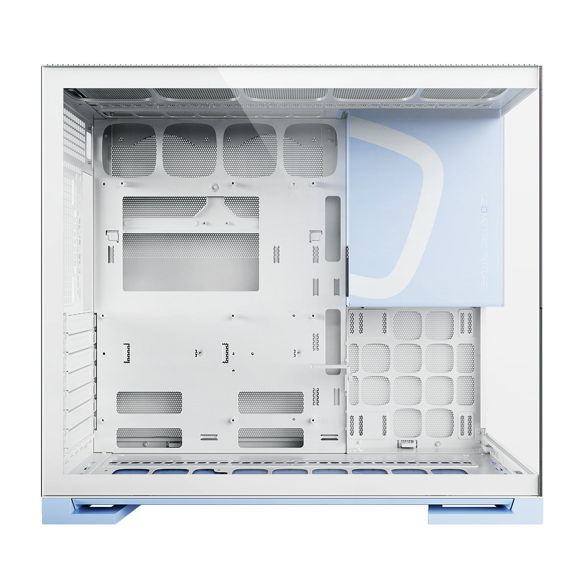 Geometric Future Model 5 ATX Mid Tower Case 5 Fans - White/Blue