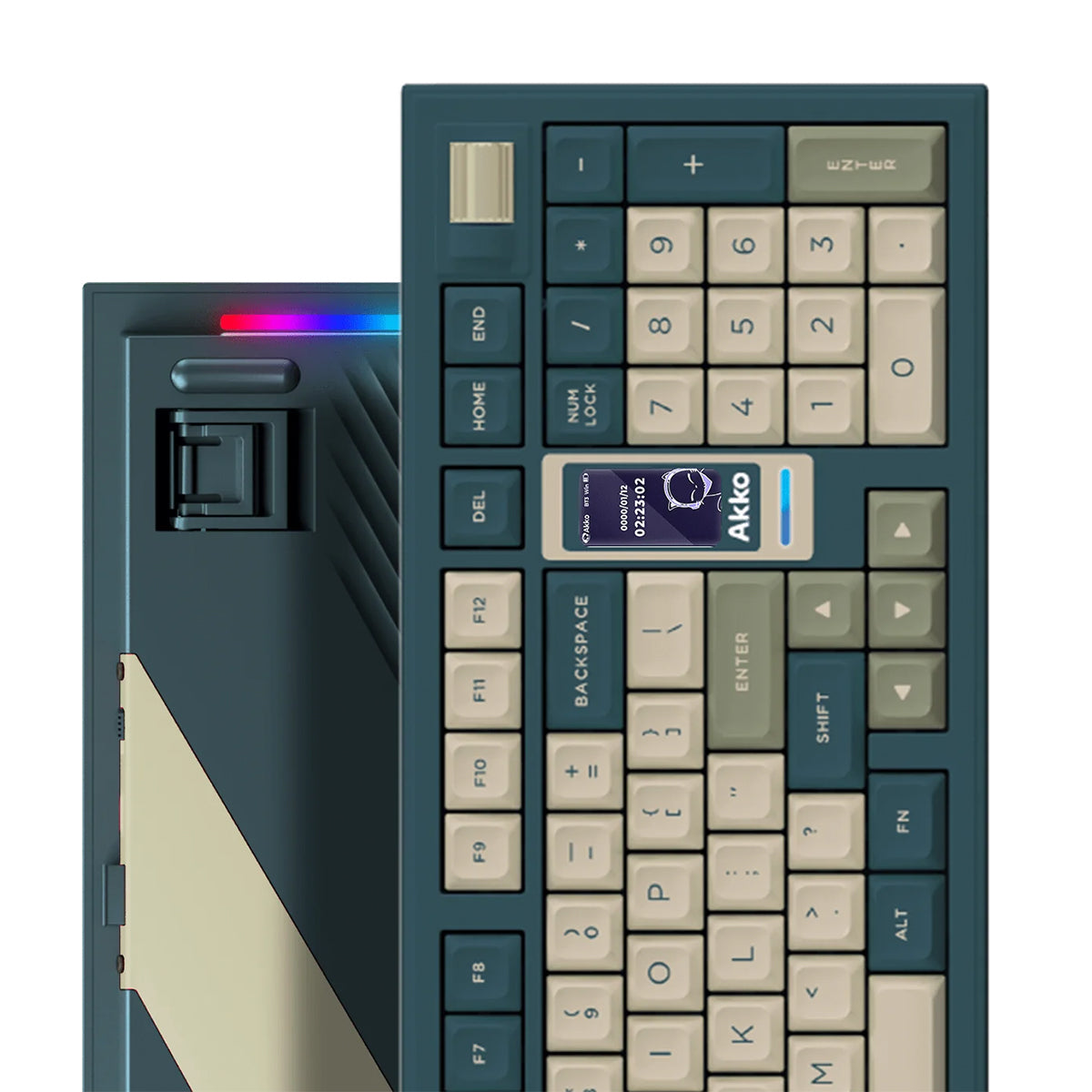 Akko 5098B Ink Green Compact 1800 LCD RGB Wireless Mechanical Keyboard - Ice Cream Pink Switch