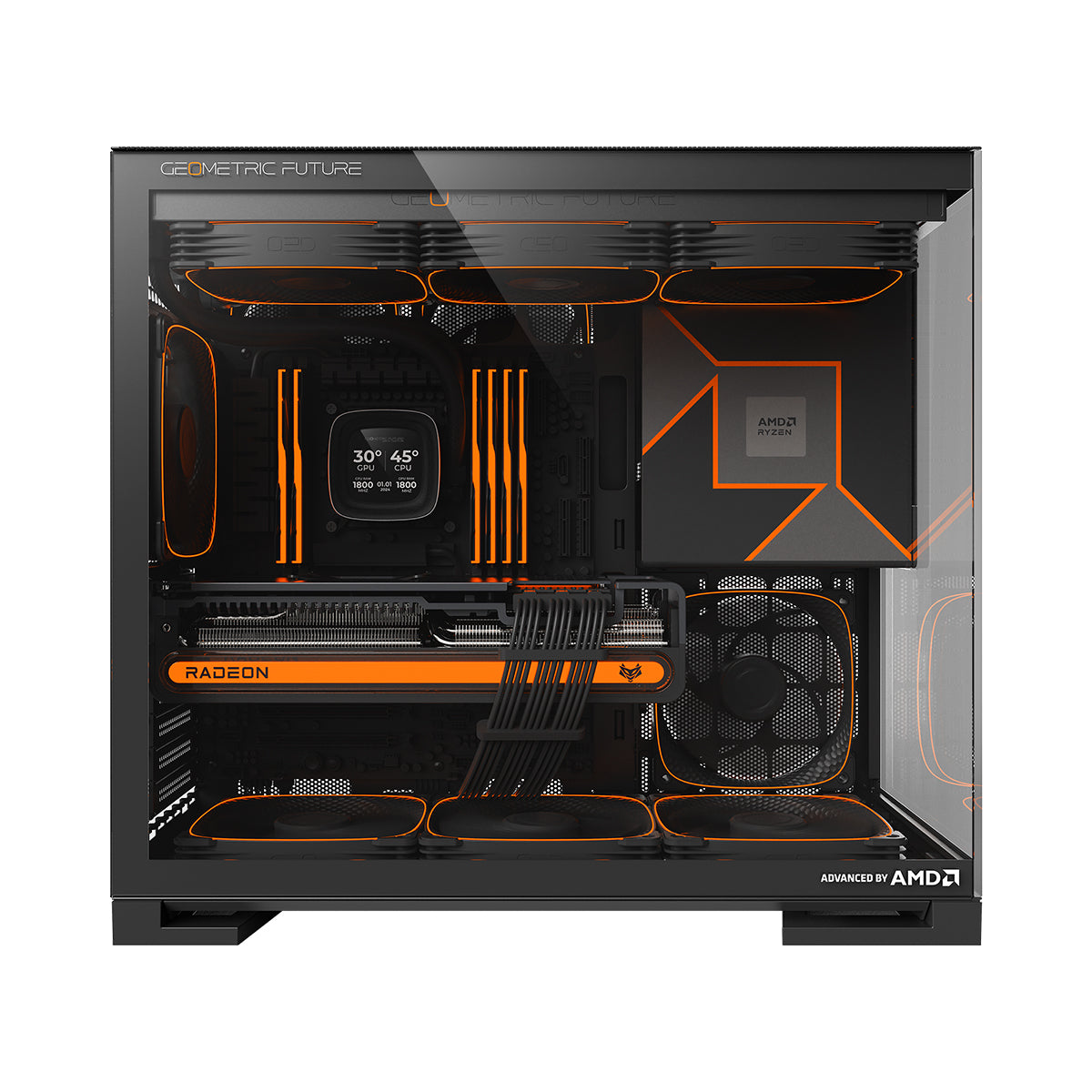 Geometric Future Model 5 ATX Mid Tower Case 5 Fans - AMD