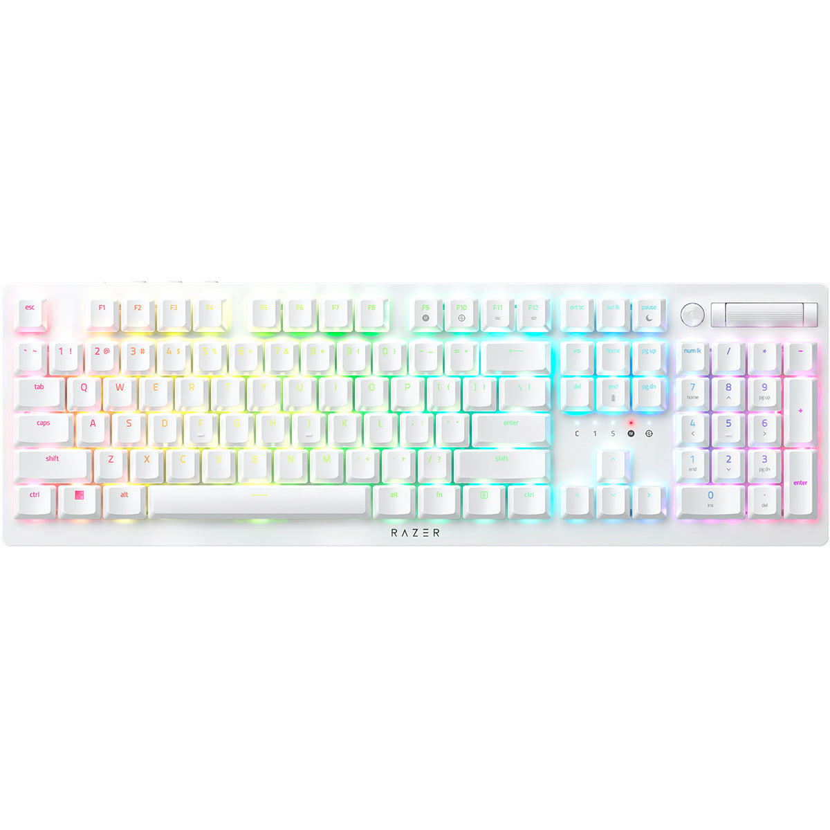 Razer DeathStalker V2 Pro Optical Wireless Gaming Keyboard Clicky Purple Switch - White