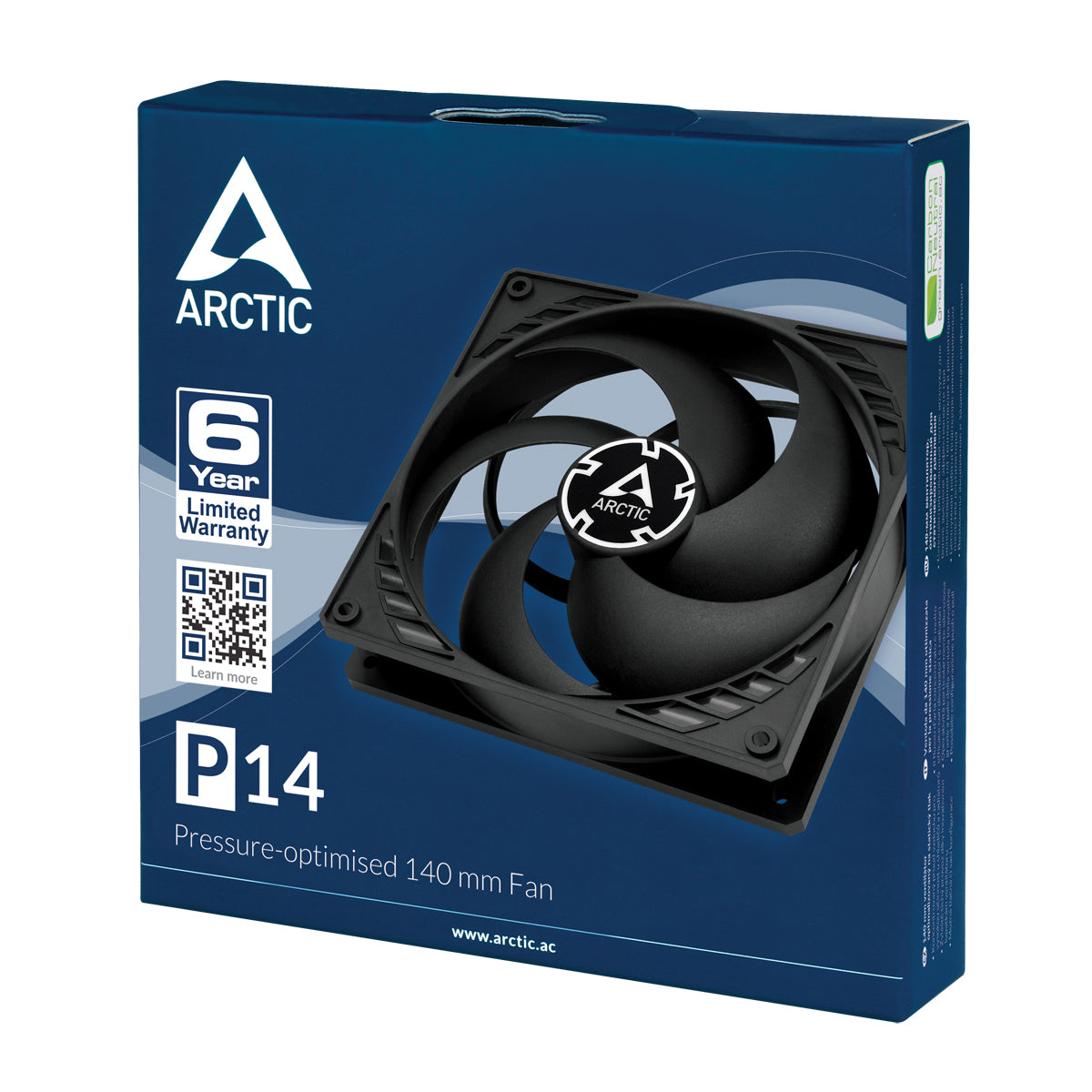 Arctic P14 140mm High Performance 3-Pin Fan - Black