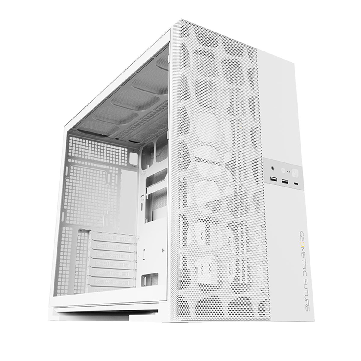 Geometric Future Model 5 Vent ATX Mid Tower Mesh Case - White